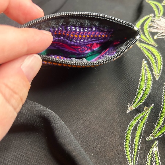 VTG Set of 2 Coin purses. Purple and Gold Elephant print, 90s festival print. - Picture 7 of 9